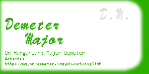 demeter major business card